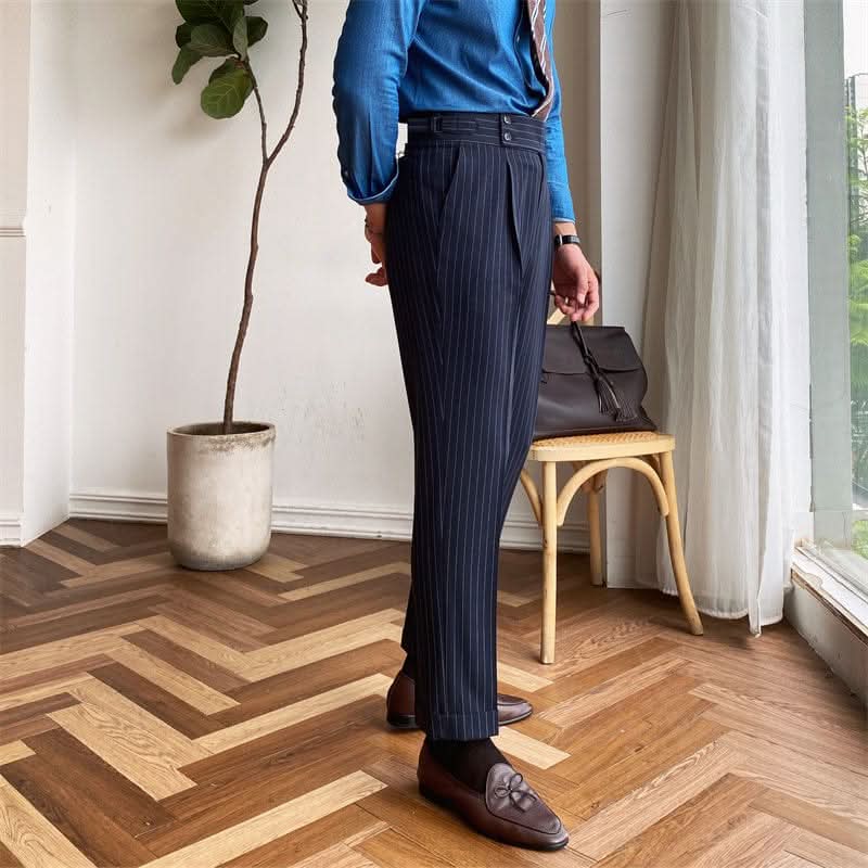 Milano Pinstripe Trousers (non-iron)