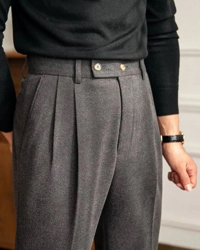 Oxford High-Waist Wool Trousers