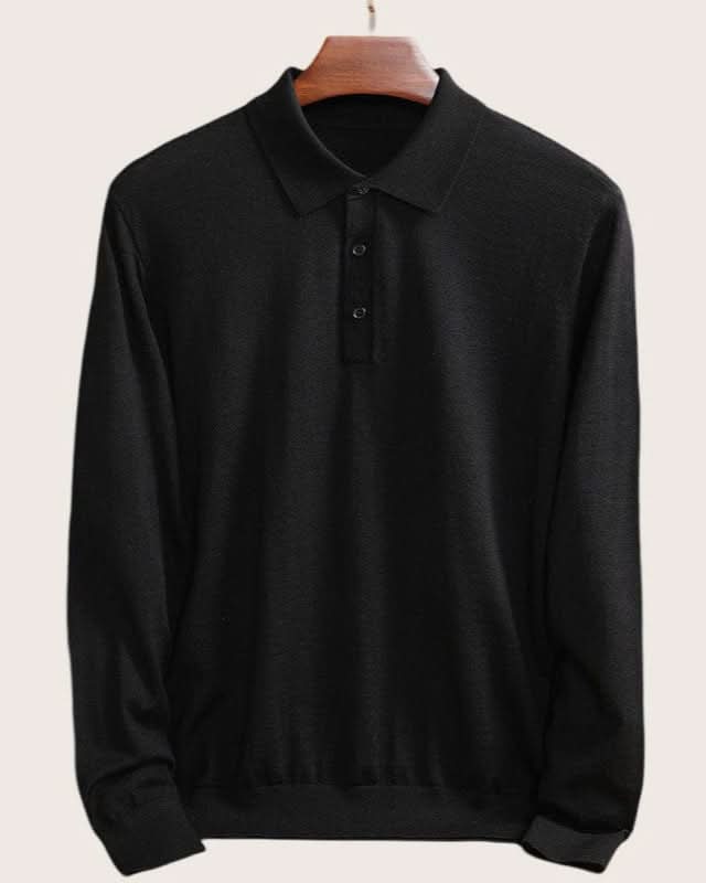 Milan Wool Long-Sleeve Polo