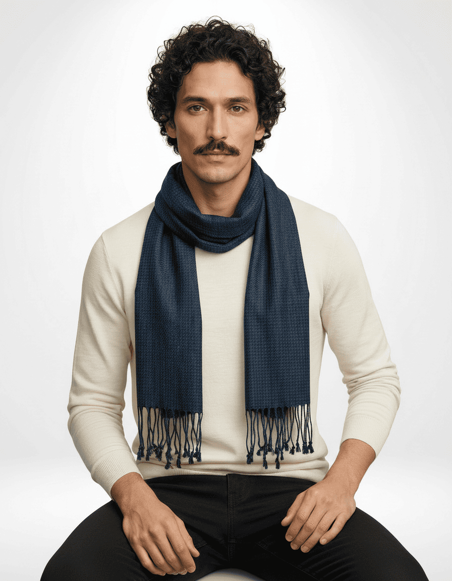 Mayfair™ Navy Herringbone Scarf