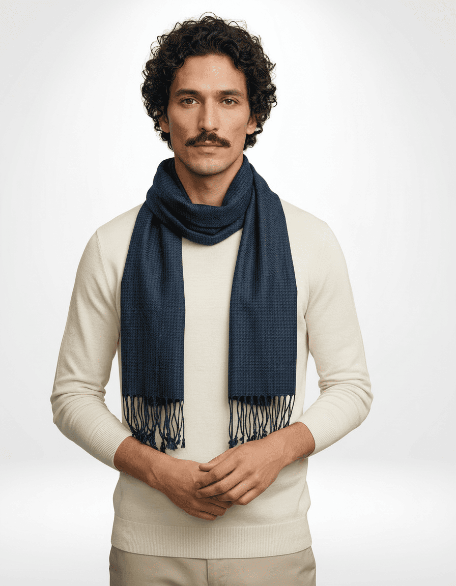 Mayfair™ Navy Herringbone Scarf