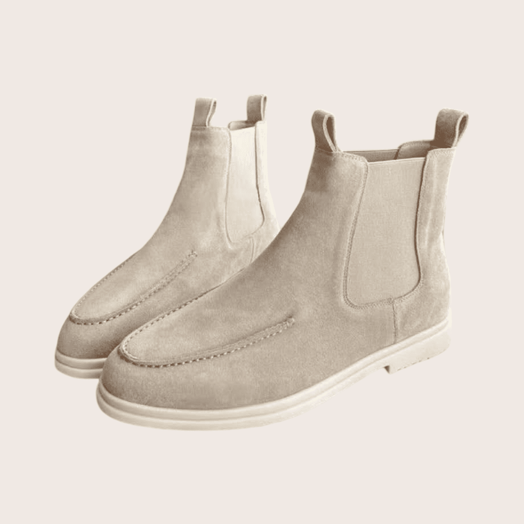 Men’s Louvre™ Chelsea Boot in Cream Suede – Balfour Atelier
