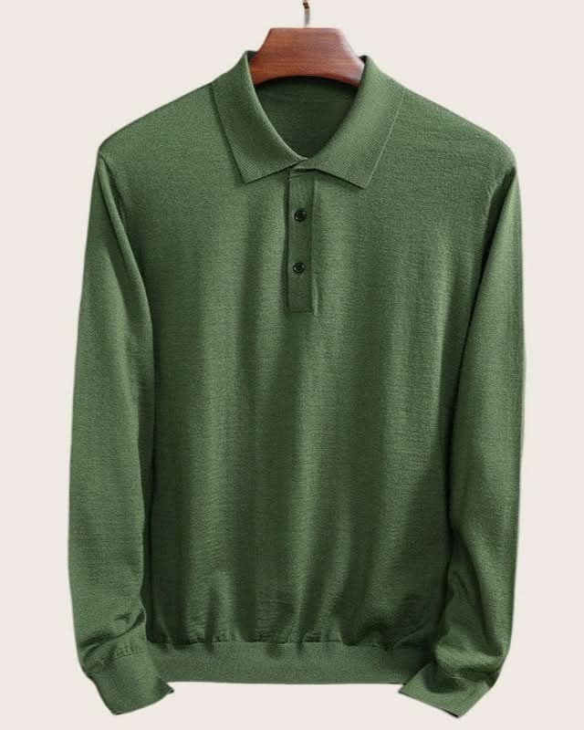 Milan Wool Long-Sleeve Polo
