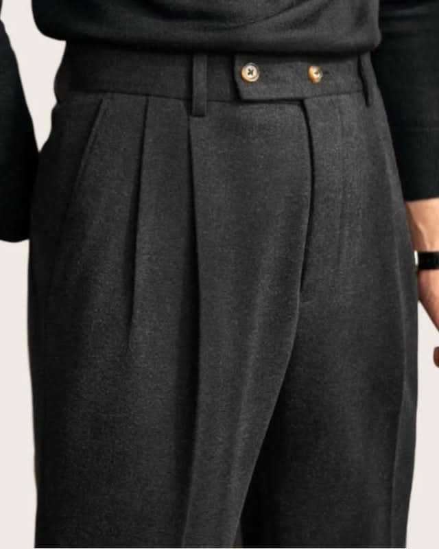 Oxford High-Waist Wool Trousers