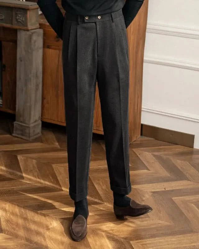 Oxford High-Waist Wool Trousers