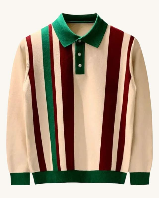 Windsor Striped Polo Sweate