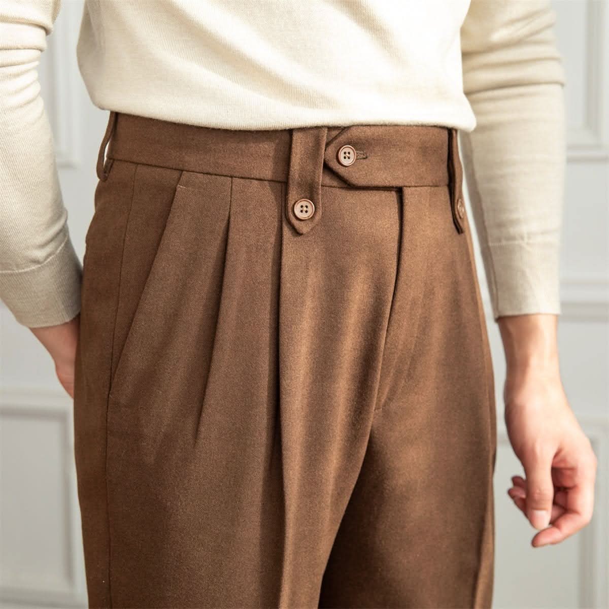 London Trousers - Balfour Atelier - Fabric Blend - CJXX189733208HS - Coffee -