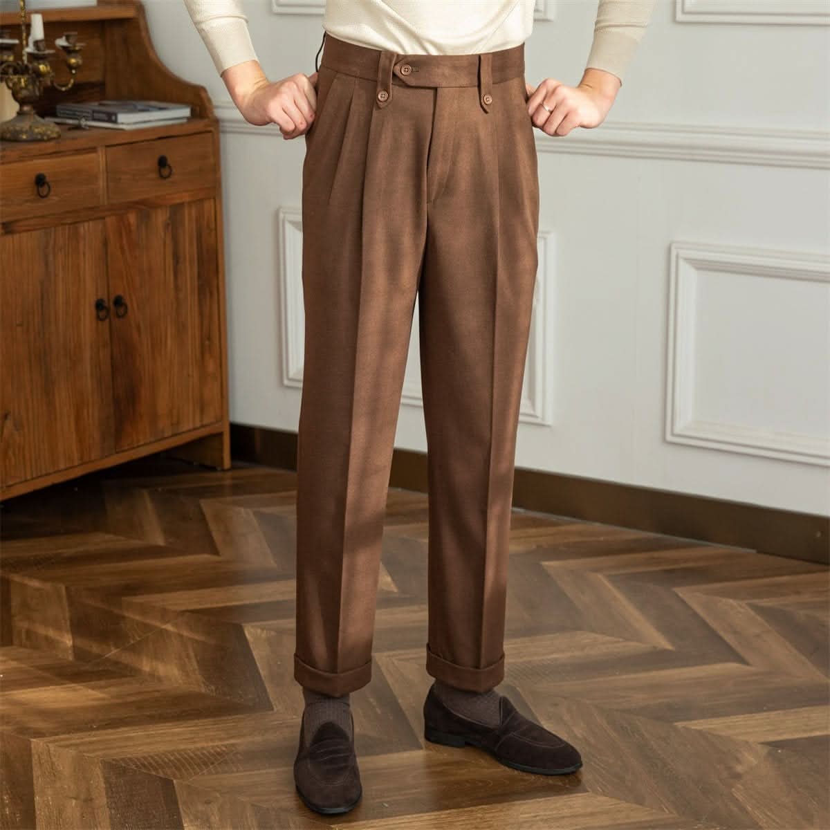 London Trousers - Balfour Atelier - Fabric Blend - CJXX189733208HS - Coffee -