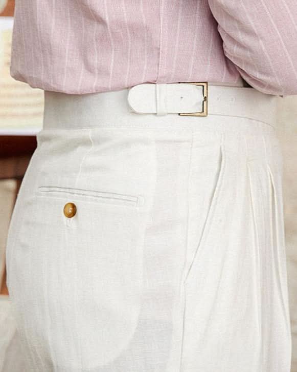 Portofino Linen Trousers - Balfour Atelier - Cotton - CJXX203259401AZ - White -