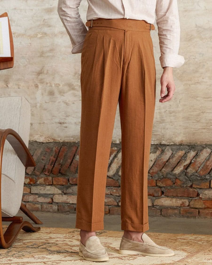 Portofino Linen Trousers - Balfour Atelier - Cotton - CJXX203259408HS - Cinnamon -