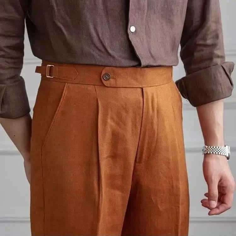 Positano Linen Trousers - Balfour Atelier - Linen - 14:202997806#Caramel color;5:100014064 - 29 -