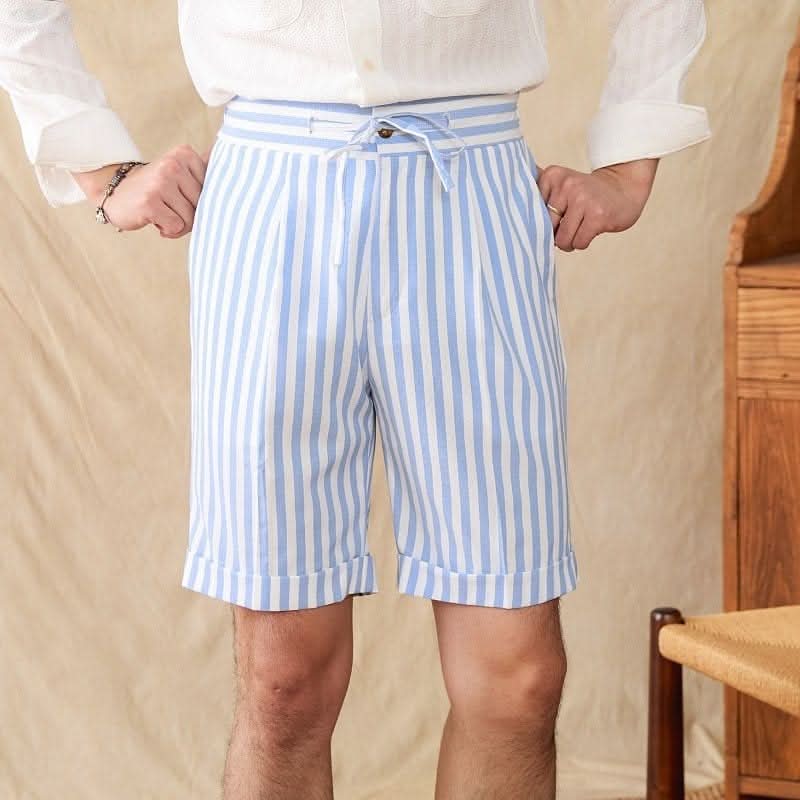 Ravello Seersucker Shorts - Balfour Atelier - Seersucker - CJYD205751515OL - Soft Blue -