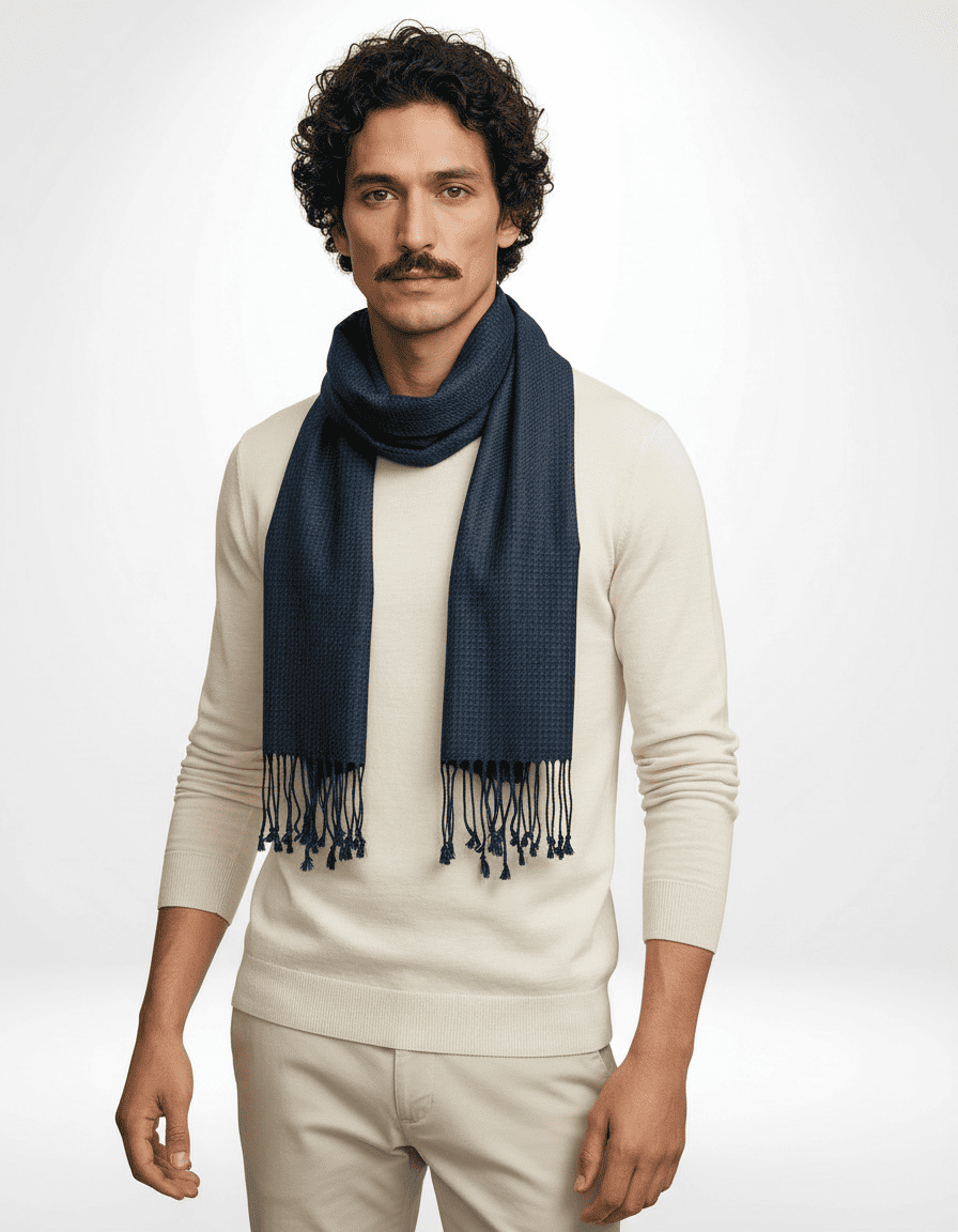 Mayfair™ Navy Herringbone Scarf