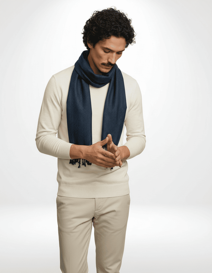 Mayfair™ Navy Herringbone Scarf