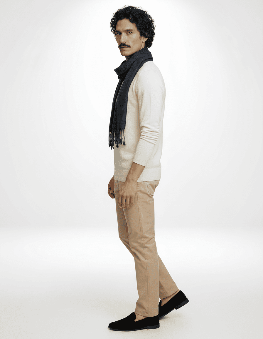 Mayfair™ Navy Herringbone Scarf