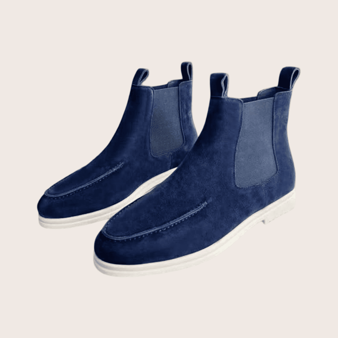Men’s Louvre™ Chelsea Boot in Blue Suede – Balfour Atelier