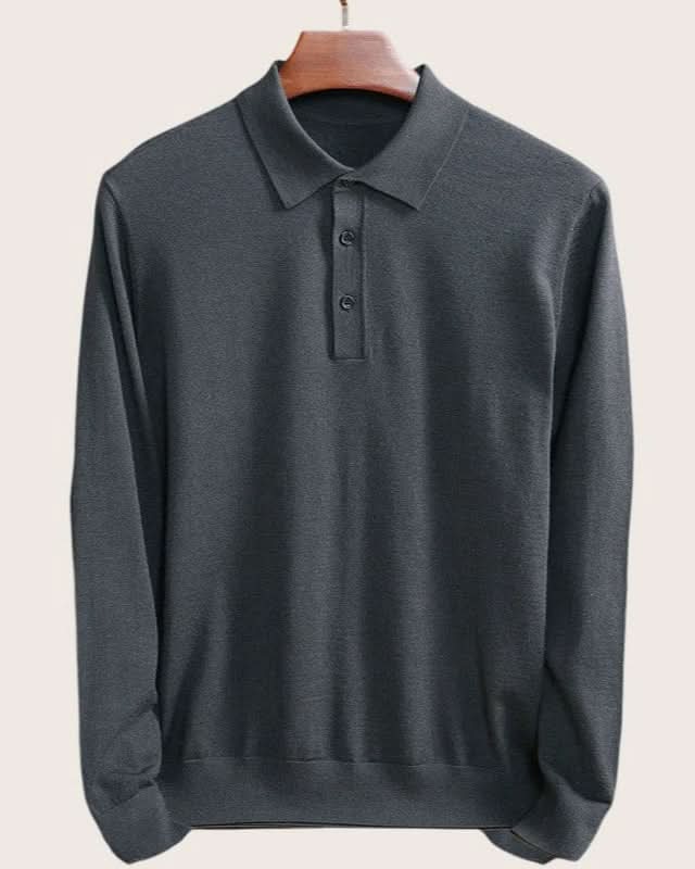 Milan_Wool_Long-Sleeve_Polo_-Elegant_High-Quality_Men_s_Shirt__Old_Money_Style grey