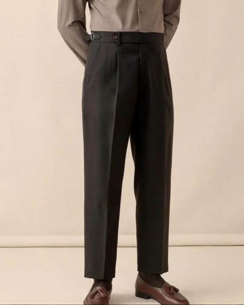 balfour-atelier-winchester-linen-herringbone-trousers-mens-tailored-straight-fit-high-waist-paris-france 2025 black