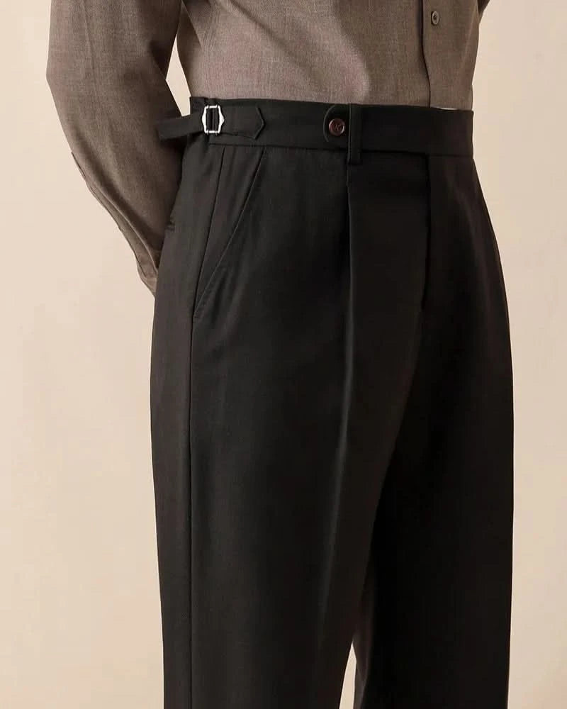 balfour-atelier-winchester-linen-herringbone-trousers-mens-tailored-straight-fit-high-waist-paris-france 2025 black