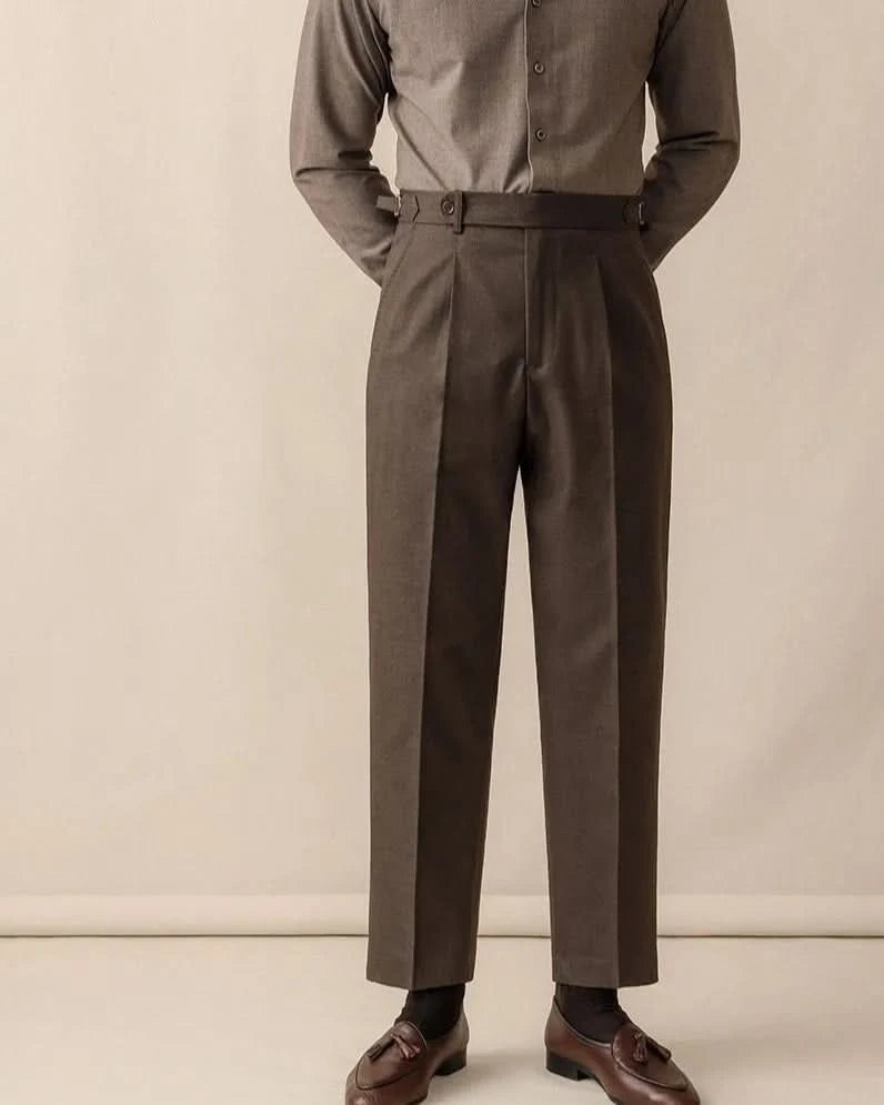 balfour-atelier-winchester-linen-herringbone-trousers-mens-tailored-straight-fit-high-waist-paris-france 2025 brown