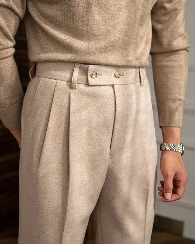 Oxford High-Waist Wool Trousers