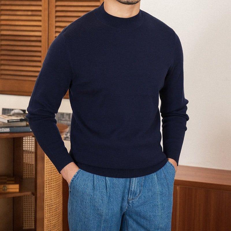 Copenhagen Wool Crew Pullover - Balfour Atelier - Wool - CJMS187957716PK - Navy Blue - 