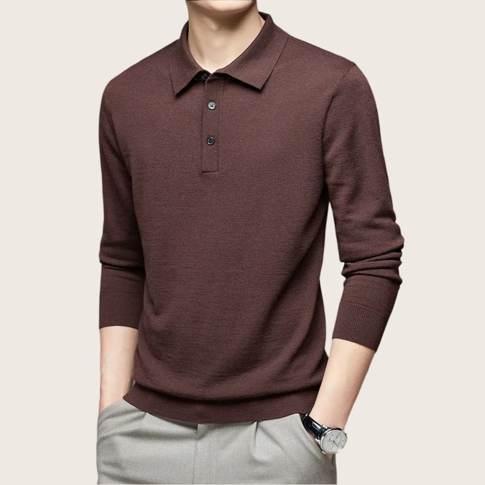 Milan Wool Long-Sleeve Polo