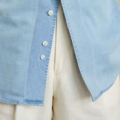 Eros Denim Shirt - Balfour Atelier - Cotton - CJDS202748401AZ - Sky Blue - 