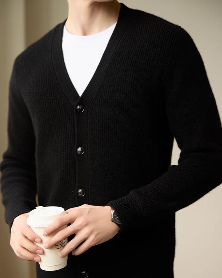 Helsinki Luxury Wool Cardigan - Balfour Atelier - Wool - CJYD214632905EV - Black - 