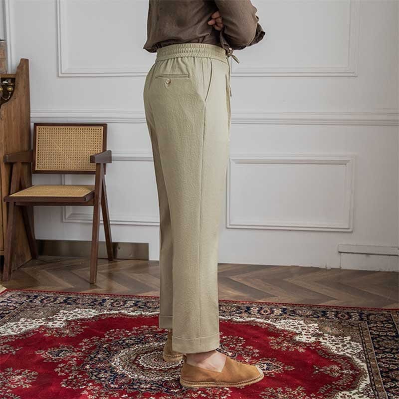 Matera Seersucker Trousers - Balfour Atelier - Seersucker - CJXX178070908HS - White - 