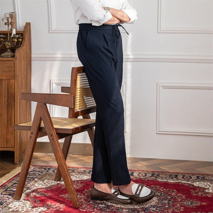 Matera Seersucker Trousers - Balfour Atelier - Seersucker - CJXX178070915OL - Navy Blue - 