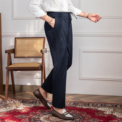 Matera Seersucker Trousers - Balfour Atelier - Seersucker - CJXX178070915OL - Navy Blue - 