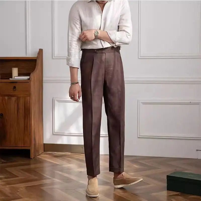 Positano Linen Trousers - Balfour Atelier - Linen - 14:200002984#Coffee color;5:100014064 - 29 - 