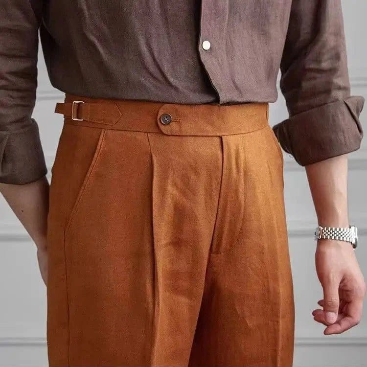 Positano Linen Trousers - Balfour Atelier - Linen - 14:202997806#Caramel color;5:100014064 - 29 - 