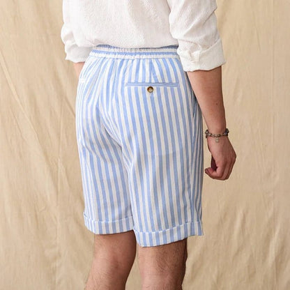 Ravello Seersucker Shorts - Balfour Atelier - Seersucker - CJYD205751515OL - Soft Blue - 