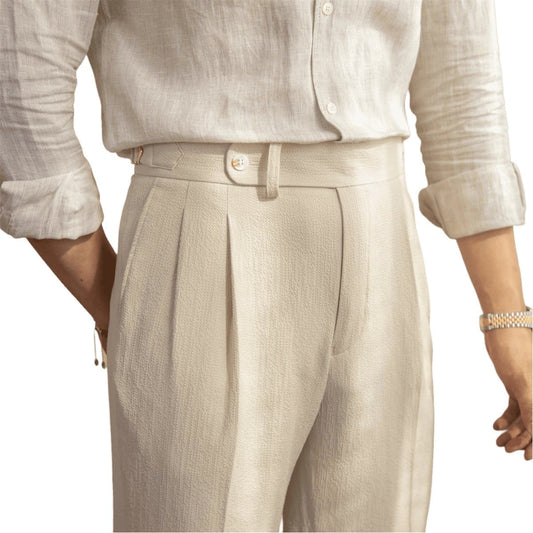 Ravenna Seersucker Trousers - Balfour Atelier - 14:691#Apricot;5:100010486 - Beige - 