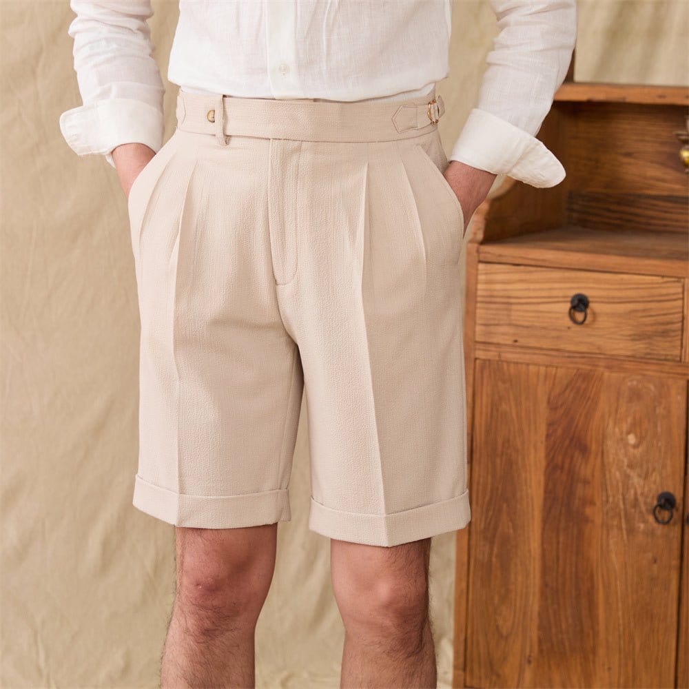 Salerno Seersucker Shorts - Balfour Atelier - Seersucker - CJYD205920530DW - Cream - 