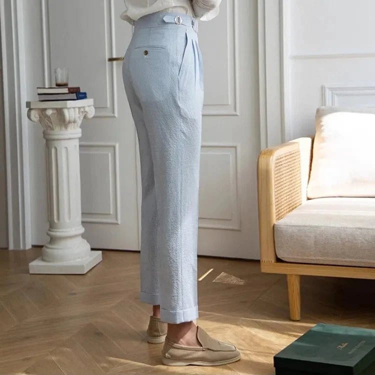 Salina Seersucker Trousers - Balfour Atelier - Seersucker - CJYD213700201AZ - 28 - 