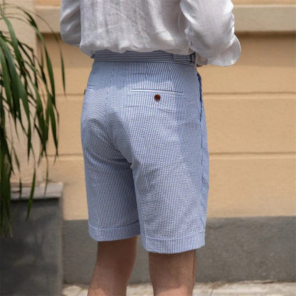 Sorrento Seersucker Shorts - Balfour Atelier - 14:173#Picture;5:361386#Asian M - M - 