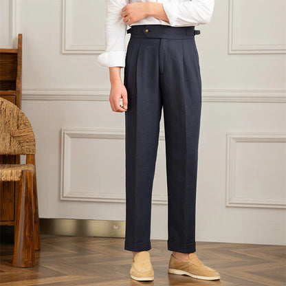 Taormina Linen Trousers - Balfour Atelier - 14:173#Navy blue;5:100010486 - Navy Blue - 