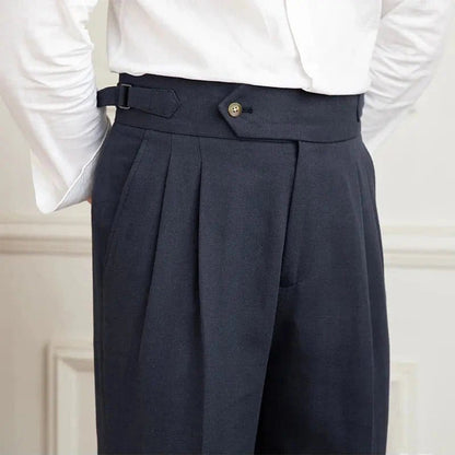 Taormina Linen Trousers - Balfour Atelier - 14:173#Navy blue;5:100010486 - Navy Blue - 