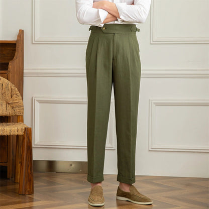 Taormina Linen Trousers - Balfour Atelier - 14:175#green;5:100010486 - Olive Green - 